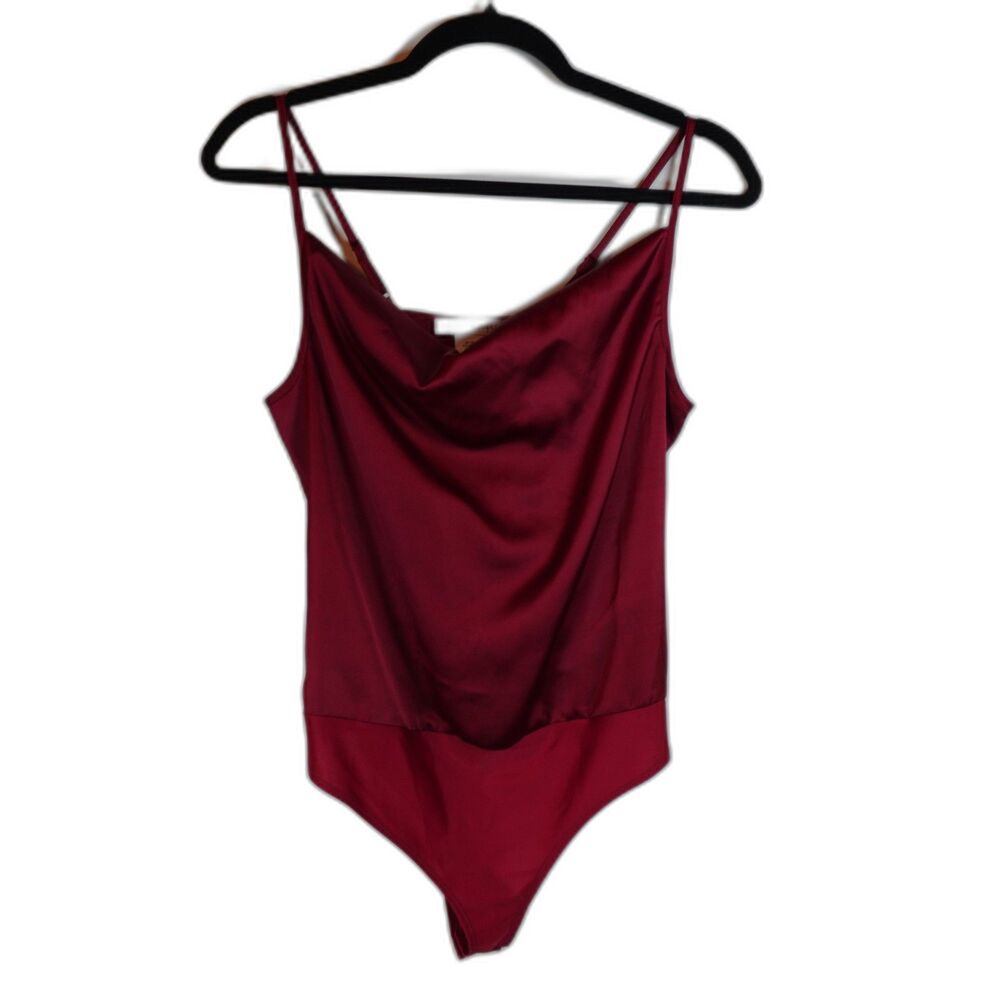 Romantic  Womens Body suit Size M Maroon Silky Spaghetti Strap